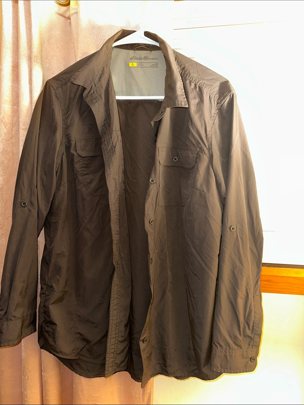 Eddie Bauer Grey Lightweight Button-Down Shirt